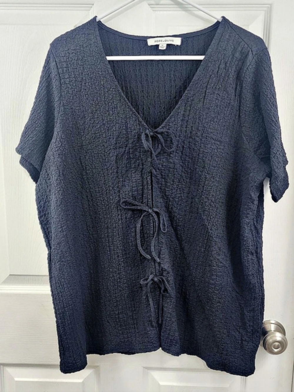 Rose + Olive Lace-Up Tunic in Black